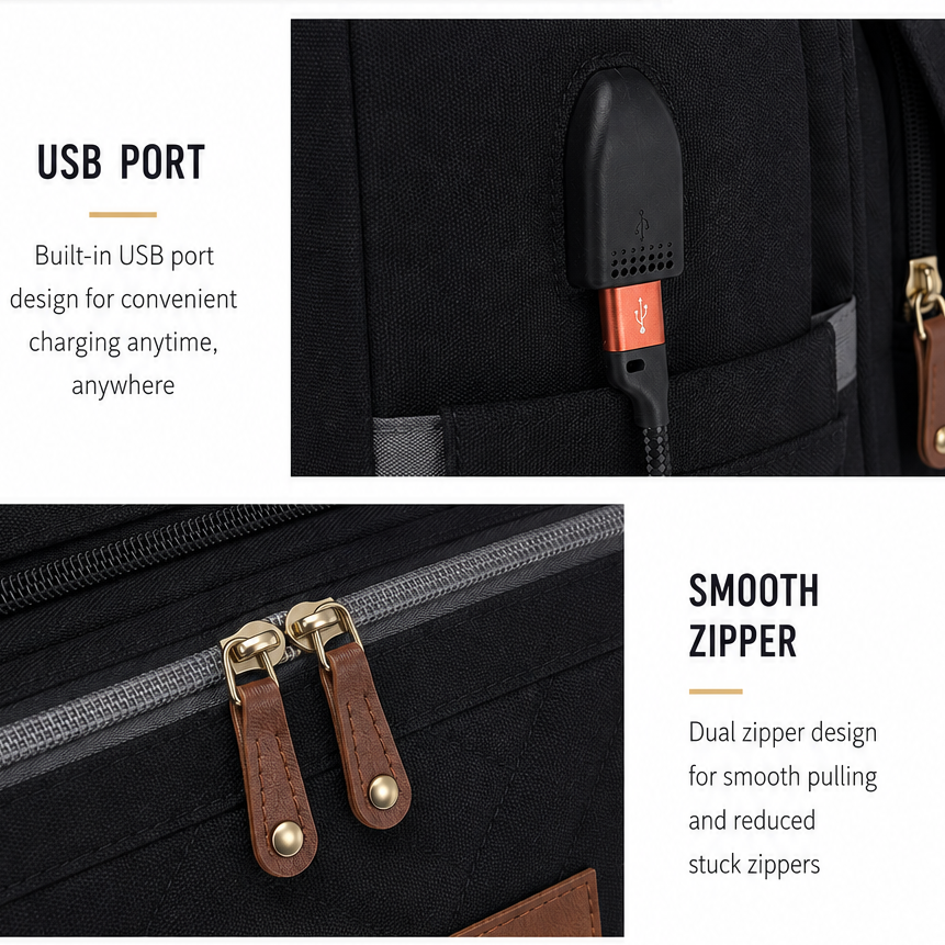 Baby Diaper Backpack with Foldable Cot