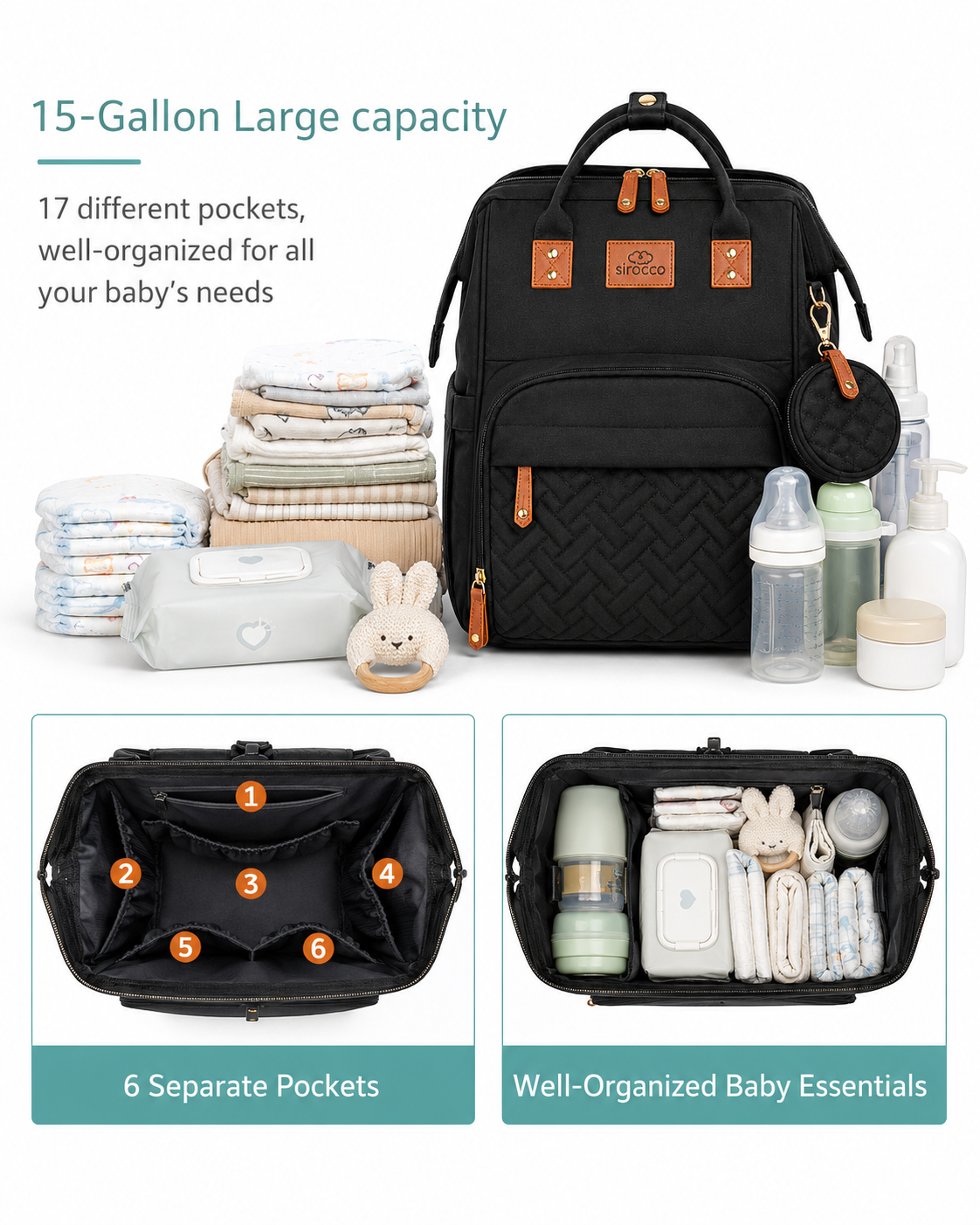 Baby Diaper Backpack with Foldable Cot
