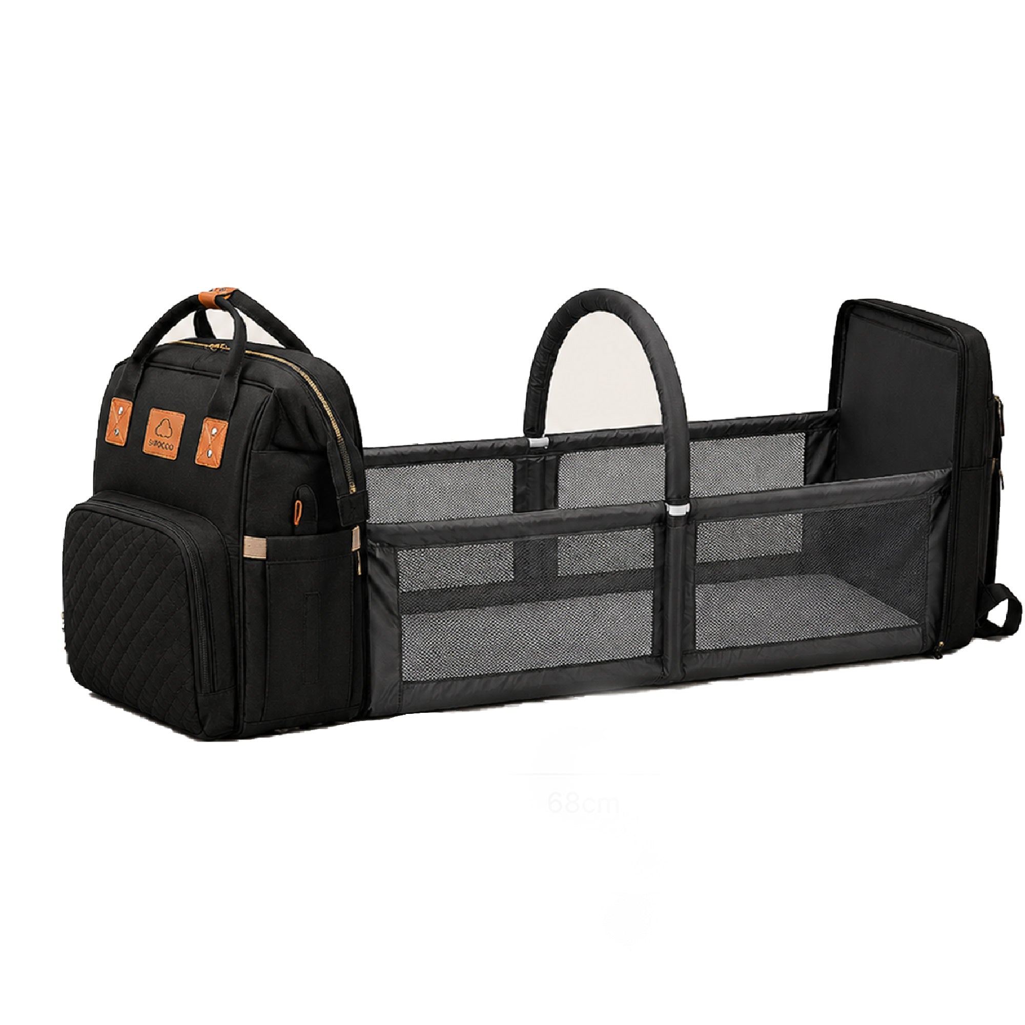 Baby Diaper Backpack with Foldable Cot