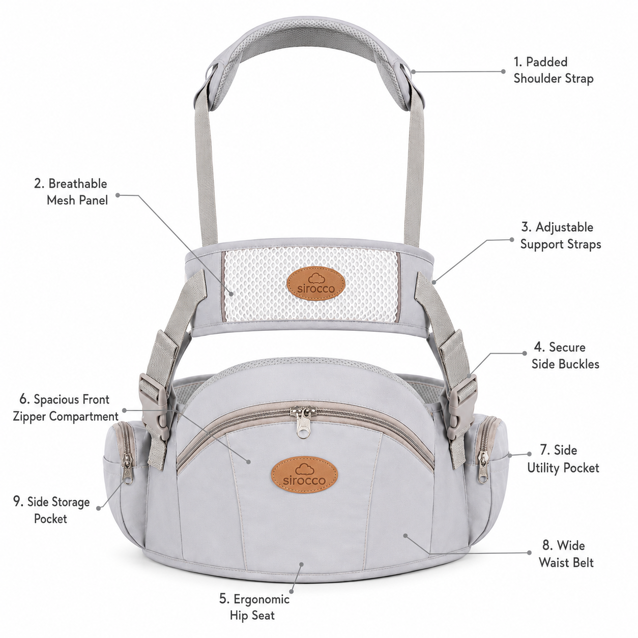 Sirocco Mom 2-Way Hip Seat Carrier