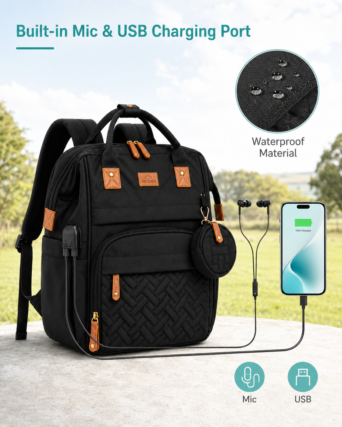 Baby Diaper Backpack with Foldable Cot