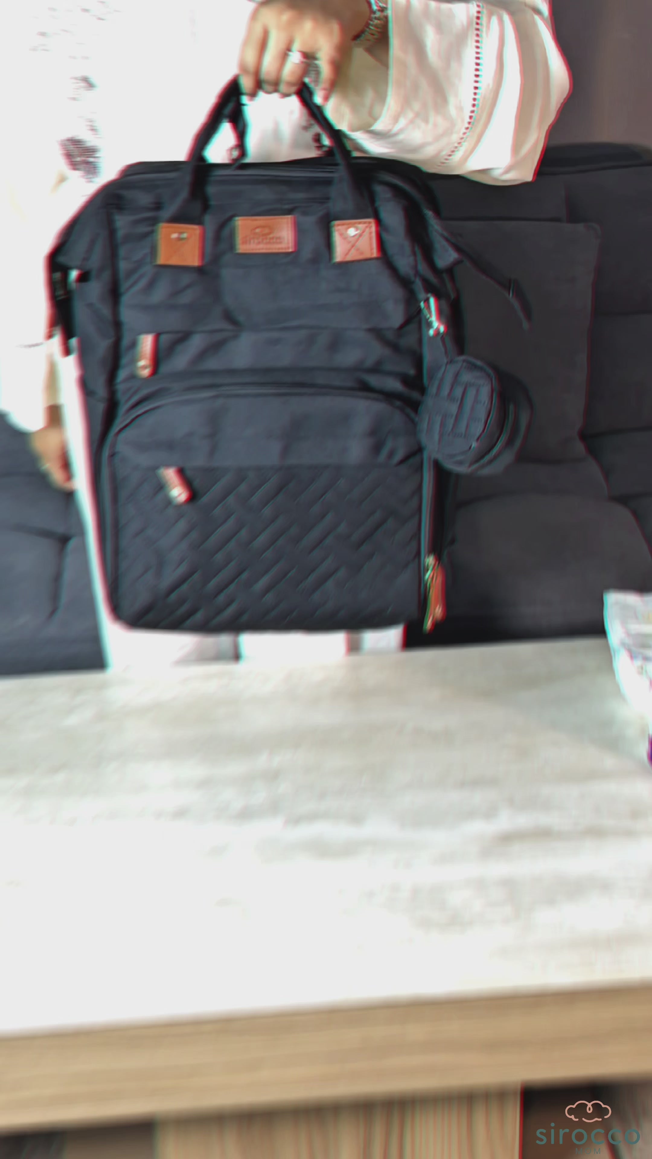 Baby Diaper Backpack with Foldable Cot